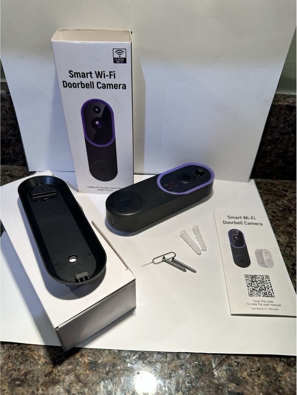 Smart Wi-Fi Doorbell Camera 1080P Wireless Night Vision AI Human Detection P50